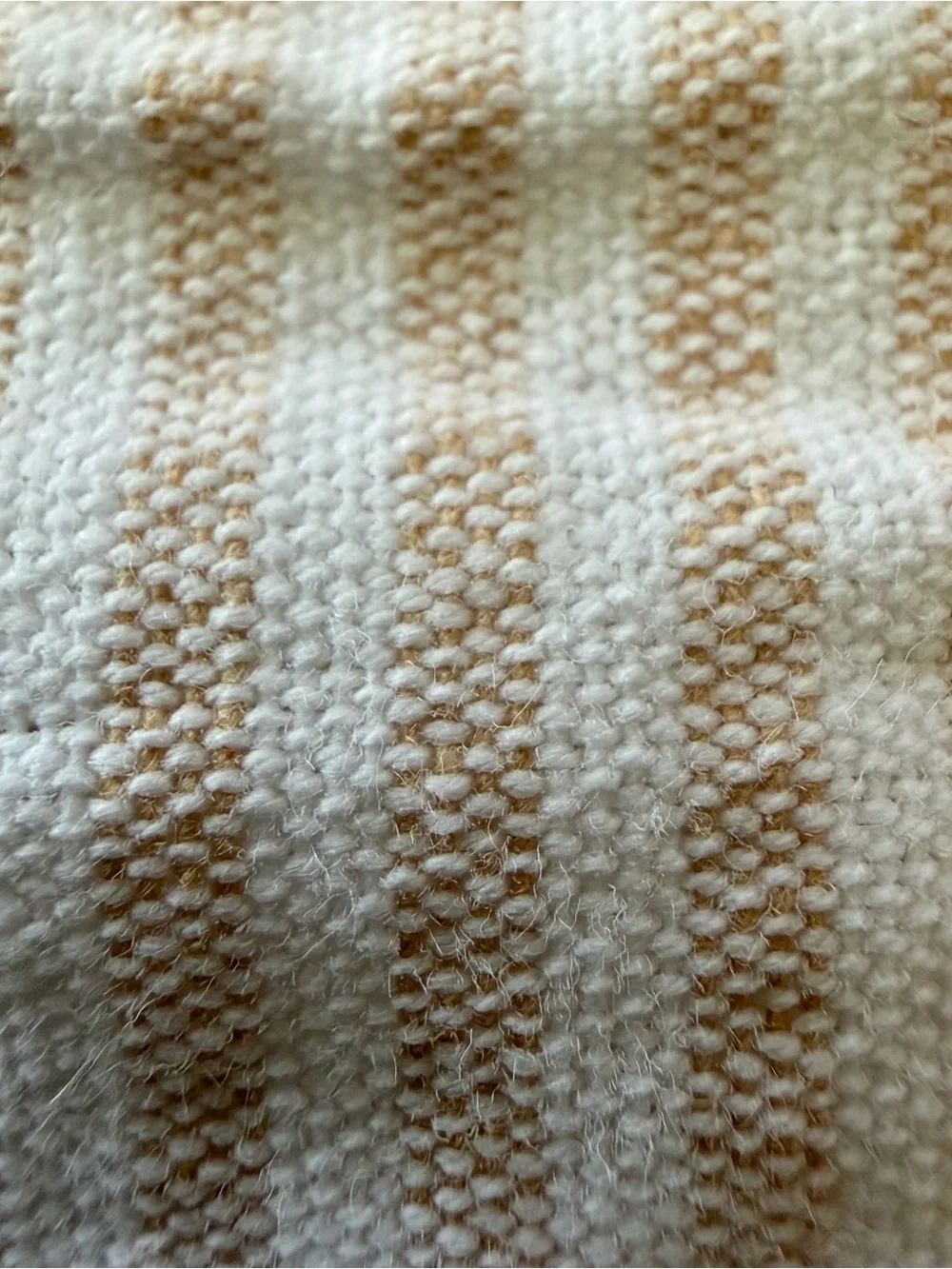 Neutral Beige White 100% Cotton Twin Quilt 62x86